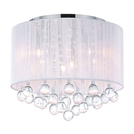 Cwi Lighting Water Drop 6 Light Drum Shade Flush Mount With Chrome Finish 5006C14C-R (W)